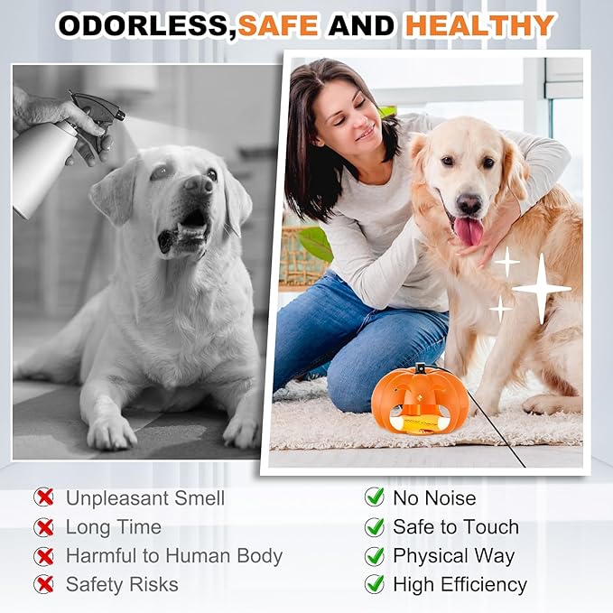 Qualirey 4 Pieces Flea Traps with 8 Sticky Disc 12 Bulbs 4 Electric Wires Pumpkin Halloween Flea Traps for Inside Your Home Light Trap for Indoor Safe to Pets