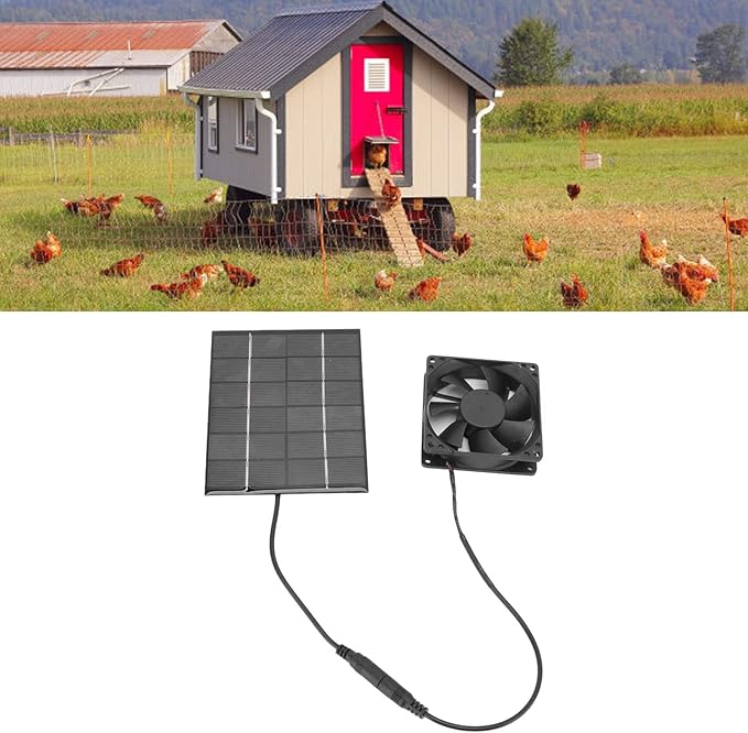 Solar Panel Fan Kit, Mini Solar Powered Exhaust Fan, Heat Dissipation Tool for Greenhouse, Chicken Coops, Sheds, and Windows
