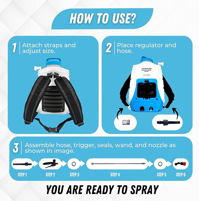 4.2 Gallon Battery Powered Sprayer with Cart - Professional Sprayer Gun - Wheeled Cart for Lawn & Garden with Adjustable Nozzles and Backpack, Weeding and Cleaning