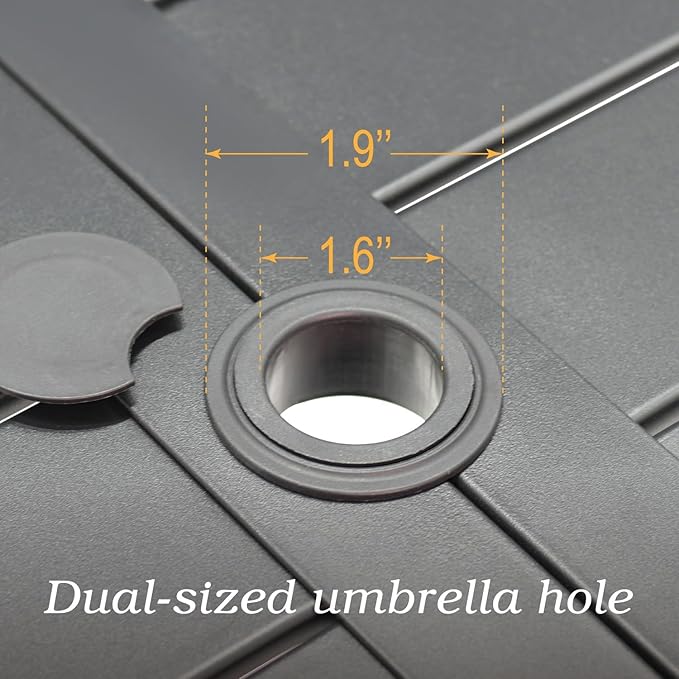 7-Piece Outdoor Dining Set, 6 Swivel Chairs & 63'' Rectangular Dining Table with All Weather Frame Furniture Set - Brown Style1