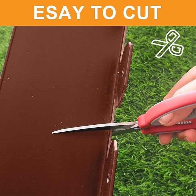 Landscape Edging Kit,33ft Garden Borders Edging Landscape Edging Border【4INCH Hight】 Flexible Lawn Edging Include 30 Stakes, Paver Edging for Yard, Lawn, Gardens(Brown)