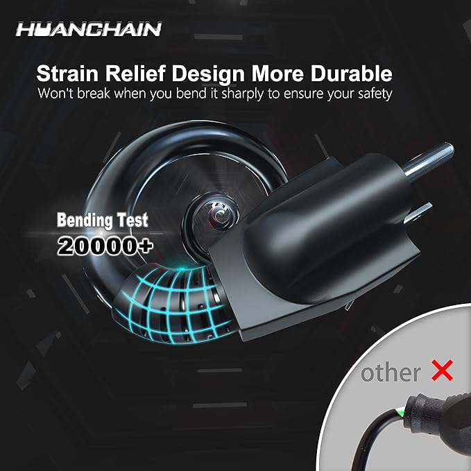 HUANCHAIN Black Outdoor Extension Cord 100 FT Waterproof, Flexible 16/3 Gauge Heavy Duty Power Cord Extension 3 Prong 10A 1250W SJTW ETL Listed