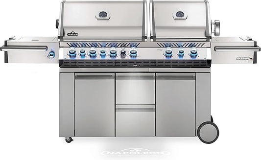 Napoleon PRO825RSBINSS-3 Prestige PRO 825 RSBI Natural Gas Grill, sq.in. + Infrared Rear & Bottom Range Burner, Stainless Steel