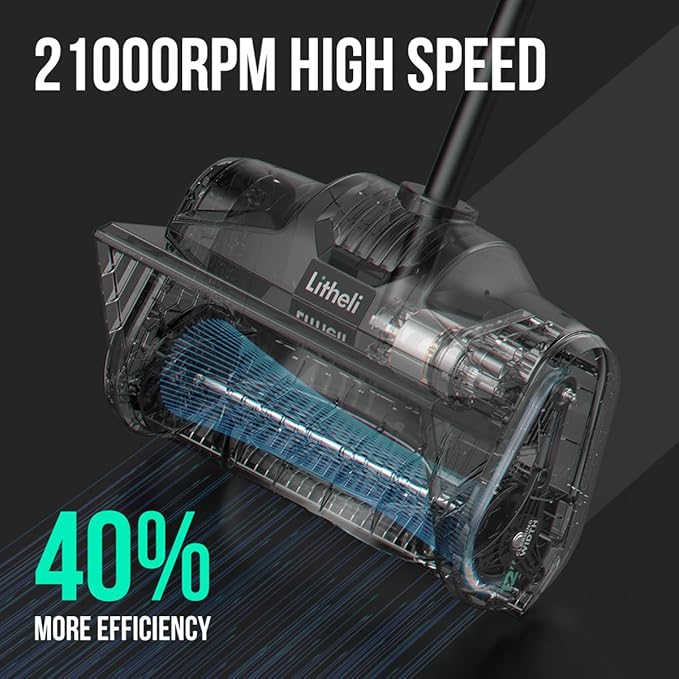 Litheli Cordless Electric Snow Shovel, 20V 12-Inch Snow Thrower with Adjustable Auxiliary Handle, Battery Powered Snow Blower, 4.0Ah Battery Included ﻿