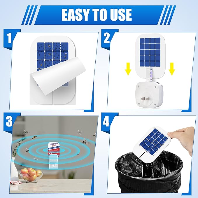 Qualirey 25 Pack Flying Insect Trap Refill Compatible with VEYOFLY Fly Trap VF01, Glue Board Bug Catcher, Replacement Sticky Glue Cards for Insect Bug Mosquito Gnat Fruit Fly Traps Indoors (Enhance)