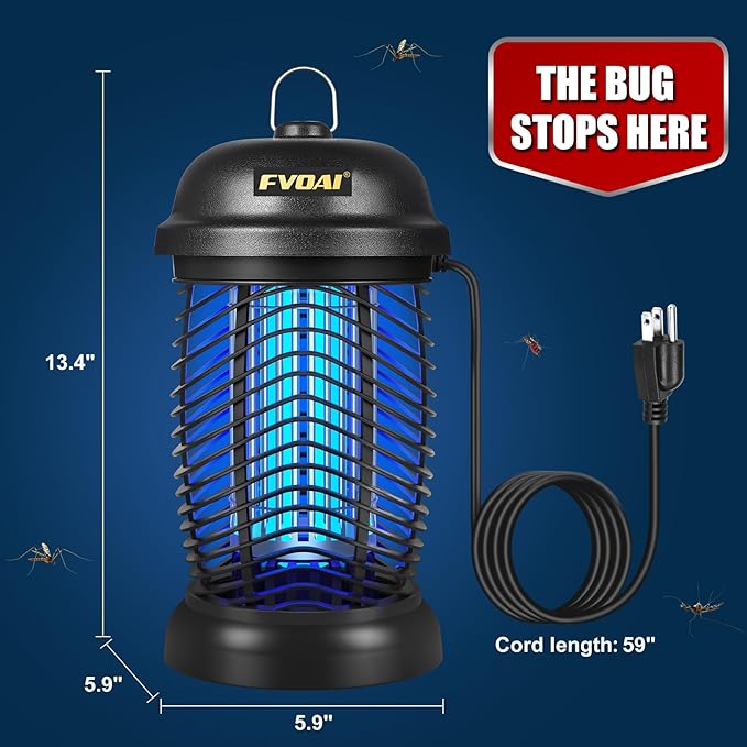 Bug Zapper Outdoor, Mosquito Zapper, Fly Zapper, Electric Fly Traps, Mosquito Killer for Home, Patio, Backyard