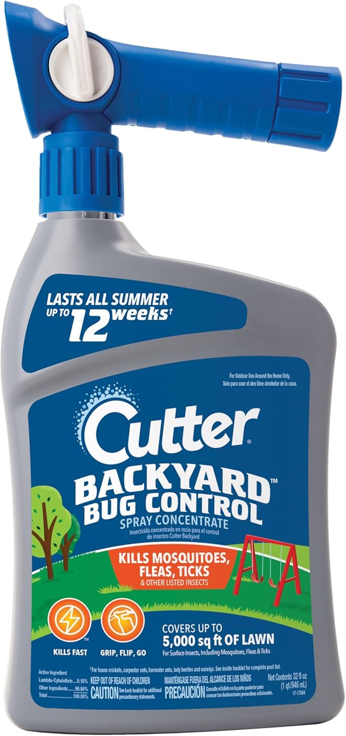 Cutter Backyard Bug Control Spray Concentrate, Mosquito Repellent, Kills Mosquitoes, Fleas & Listed Ants, 32 fl Ounce