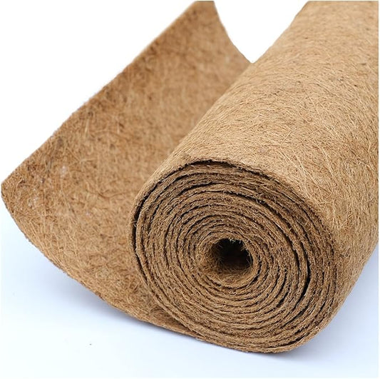 Coco Coir Liner, Yarrdfir 24x120 inch Natural Coconut Liners for planters Flower Basket, Reptile Carpet, Natural Coconut Fiber mat, Garden Decoration, Animal pet pad, Snow Mat