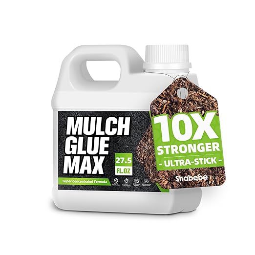 Mulch Glue 27.5OZ, Ultra-Stick Rock Glue for Landscaping, Gravel Binder Non-Toxic Rubber Mulch Lock Adhesive, Heavy Rain & Windproof for Gardens, Pea Gravel Stabilizer, Lasts up to 2 Year