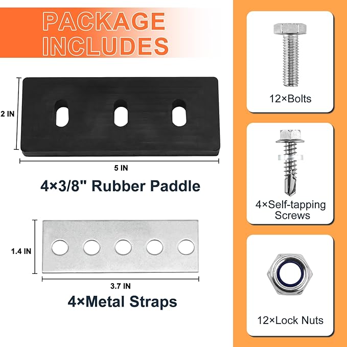 Cenipar 3/8" Snow Blower Impeller Modification Kit-4-Blade Universal-for Modifies 2-Stage Machine, Improve Efficiency of The Snow Blower(4)