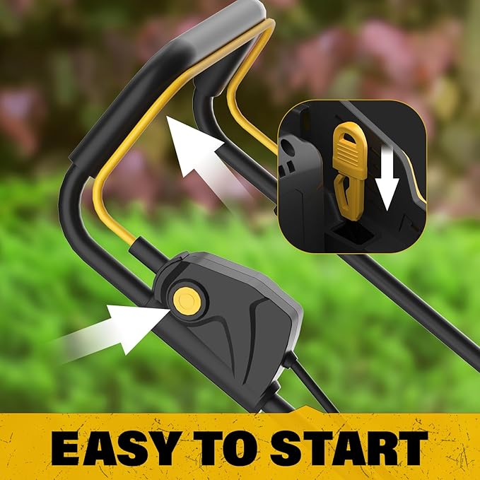 Electric Lawn Mower, 13-Inch 20V Electric Lawn Mower Cordless, 4.0Ah Battery and Charger Included, 2-in-1 Push Lawnmower with Grass Collection Bag, Adjustable 5-Positions Cutting Height