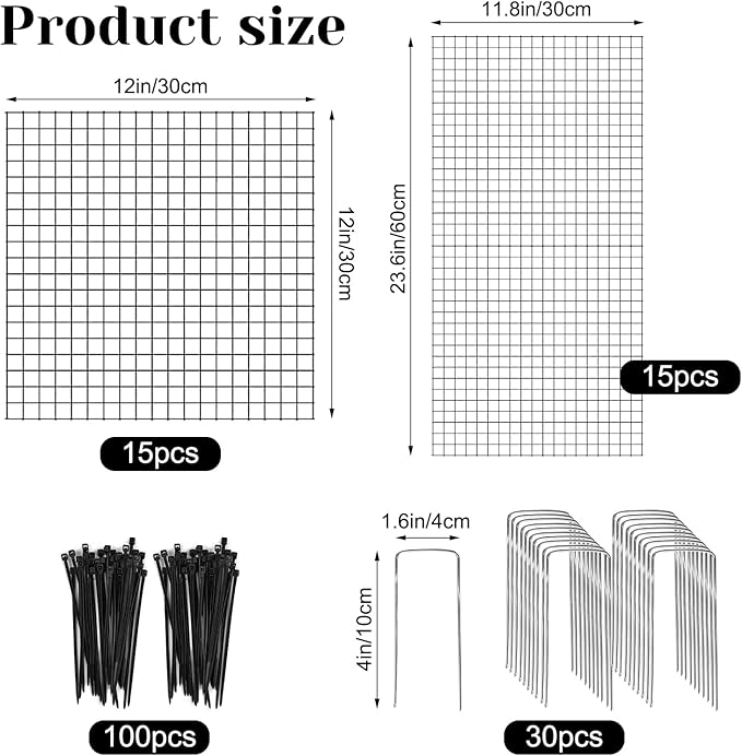 10 Pack Round Plant Protector from Animals, 12'' x 24'' and 12'' x12'' Metal Plant Cages to Keep Animals Out, Garden Protection Bunny Barricades, Wire Plant Protectors for Rabbits Chicken Duck