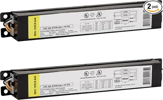 OHLECTRIC Replacement for Keystone KTEB-240-1-TP-PIC 2 Lamp T12 Electronic Fluorescent Ballast | 120V Input with Instant Start Operation | 0.85 Ballast Factor, UL-Approved