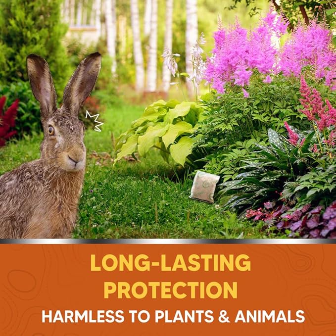 Deer Repellent for Plants, Rabbit Repellent Outdoor, Deer Away Repellent Outdoor, Rabbit Deterrent, Deer Deterrent for Trees, Deer Repellant Yard (1.1 Ounce (Pack of 8))