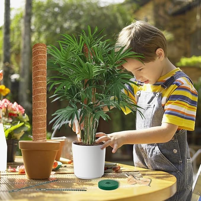 Monstera Plant Support Moss Pole: 2 Pack 16 Inch Stackable Coco Coir Moss Totem Stake Tall Stand Grow Stick Plants Rod Moss Holder for House Live Plant,Indoor Climbing Potted,Vine,Pothos,Philodendron