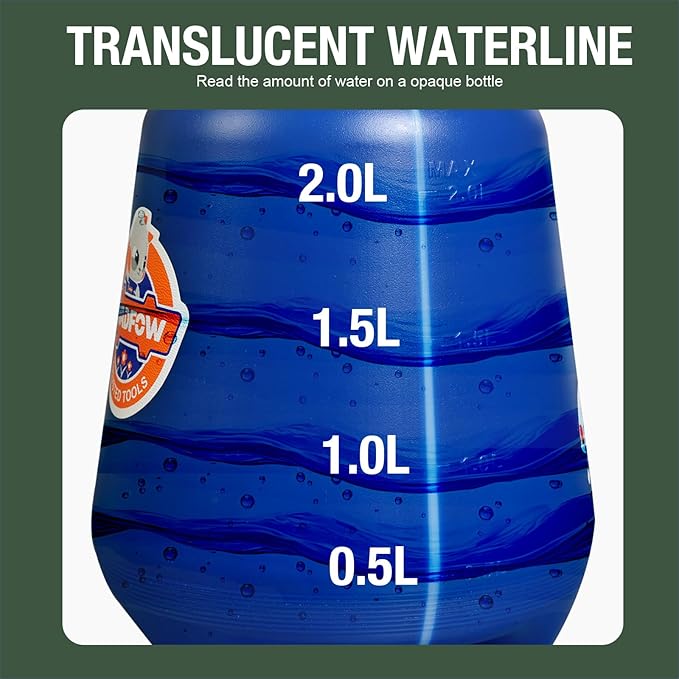 WRS1820T 0.52 Gallon Garden Pump Sprayer, 68oz Lawn & Garden Pressure Water Spray Bottle with Adjustable Nozzle, Lock-on Feature, 2L