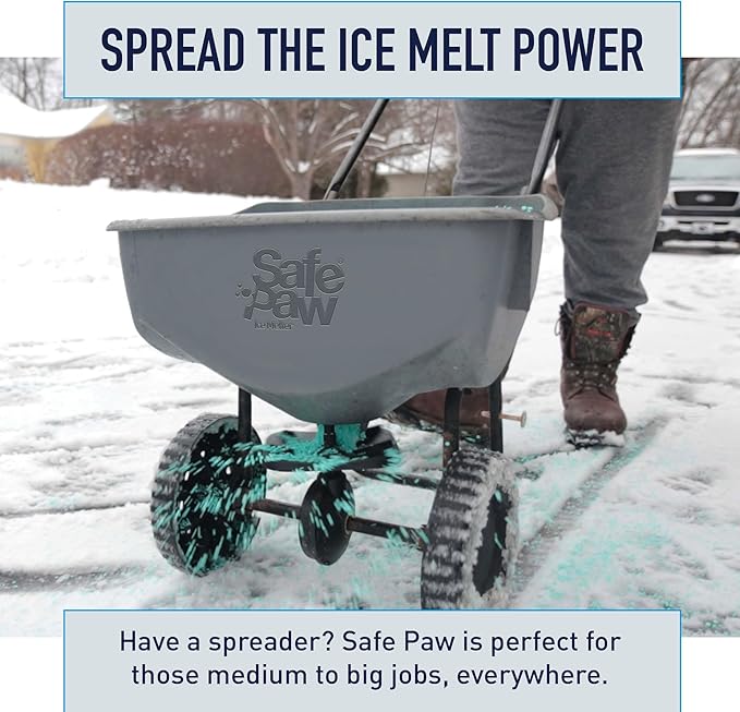Safe Paw 2-Pack Pet-Safe Snow & Ice Melter, Salt- & Chloride-Free, 8 Lbs - Pet-Friendly Winter Maintenance Product for Driveway, Concrete, Sidewalk, and Outdoor Spaces