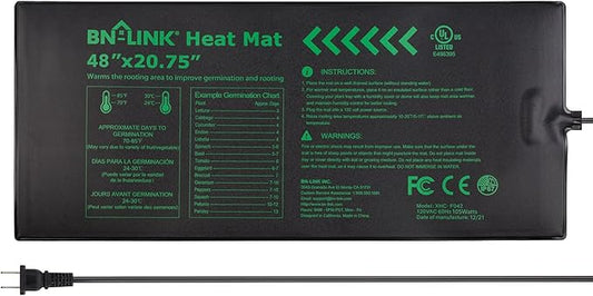 BN-LINK Seedling Heat Mat Warm Hydroponic Heating Pad Waterproof 48" x 20.75" for Seed Starting Greenhouse and Germination