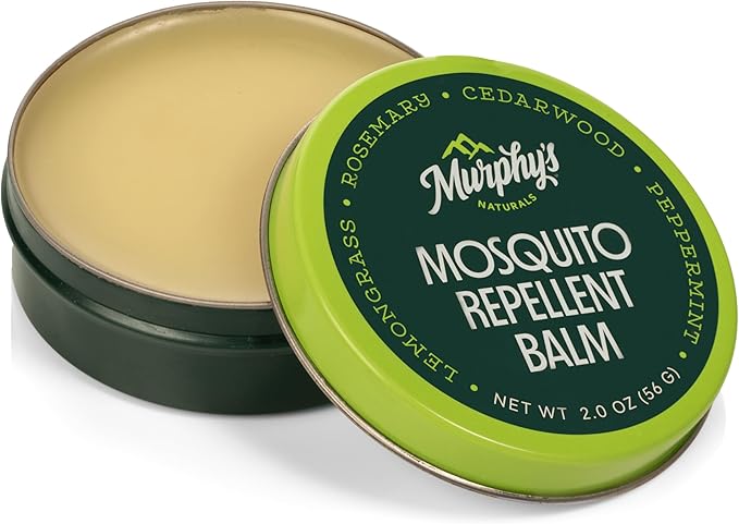 Murphy's Naturals Mosquito Repellent Balm for Outdoor Patio, Hiking, Camping, Plant-Based with Cedarwood, Lemongrass & Rosemary, DEET-Free, 2 oz