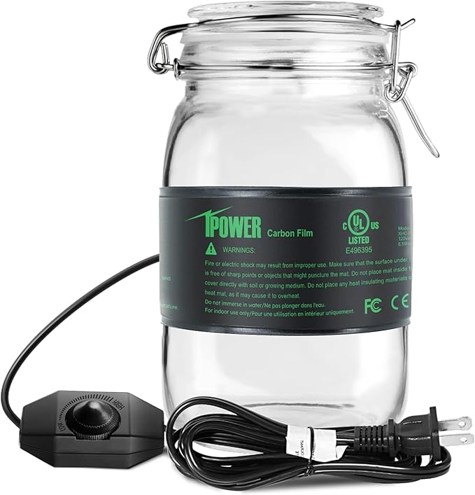 iPower 3" x 20" Seeding Heat Mat with Temperature Adjustable Knob and Thermometer, Durable Warm Hydroponic Plant Germination Starting Pad