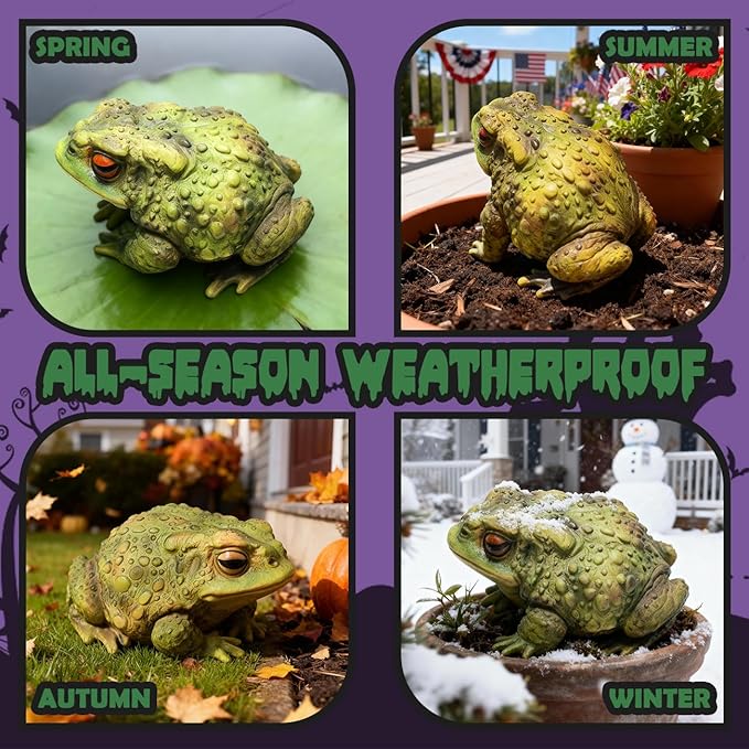 Sunthus Frog Toad Sculptures Garden Statues Yard Art Resin Decorations Outdoor Garden Decor