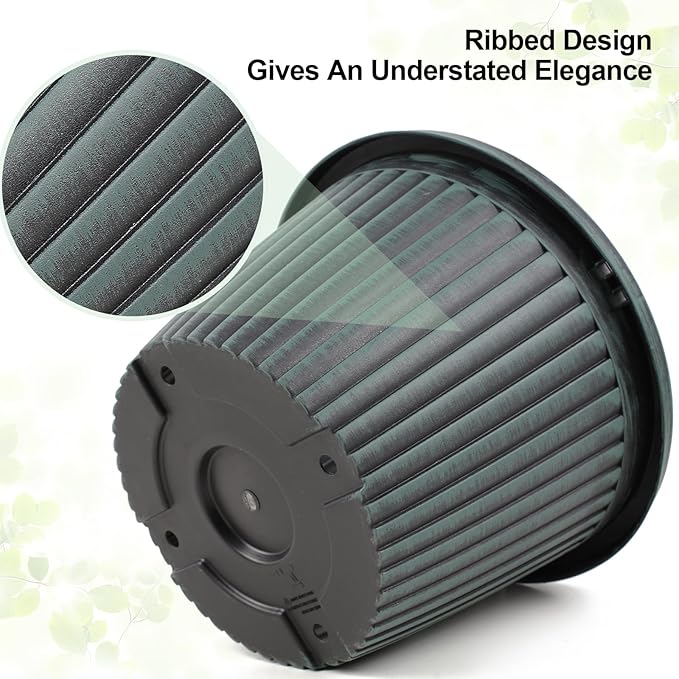 Large-Planter-Indoor-Outdoor Plant Pots, 16 inch 4 Pack Plastic Flower Pots with Saucer and Drainage Holes, Modern Garden Planters for Planting Medium Large Plants， Decorative Resin Garden Pots