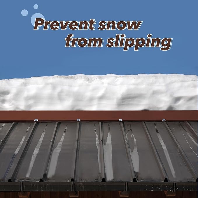 20 Pcs Metal Roof Snow Guards with Bulk Screws Ice Guard Blocks to Stop Snow and Ice from Sliding Off Your Metal Roof (Brown)