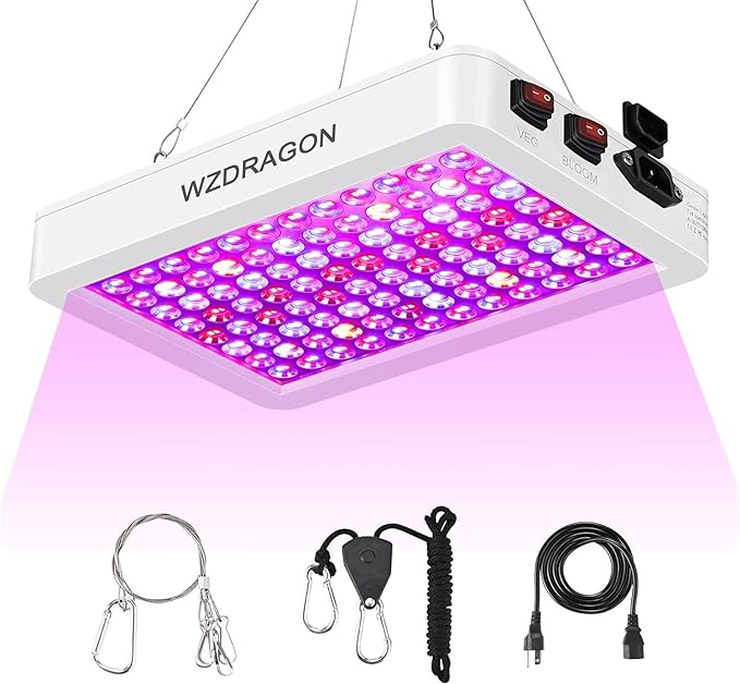 2024 Upgraded BW1000 LED Grow Lights Double Chips Full Spectrum for Greenhouse and Indoor Plant Veg and Flower Growing [White]