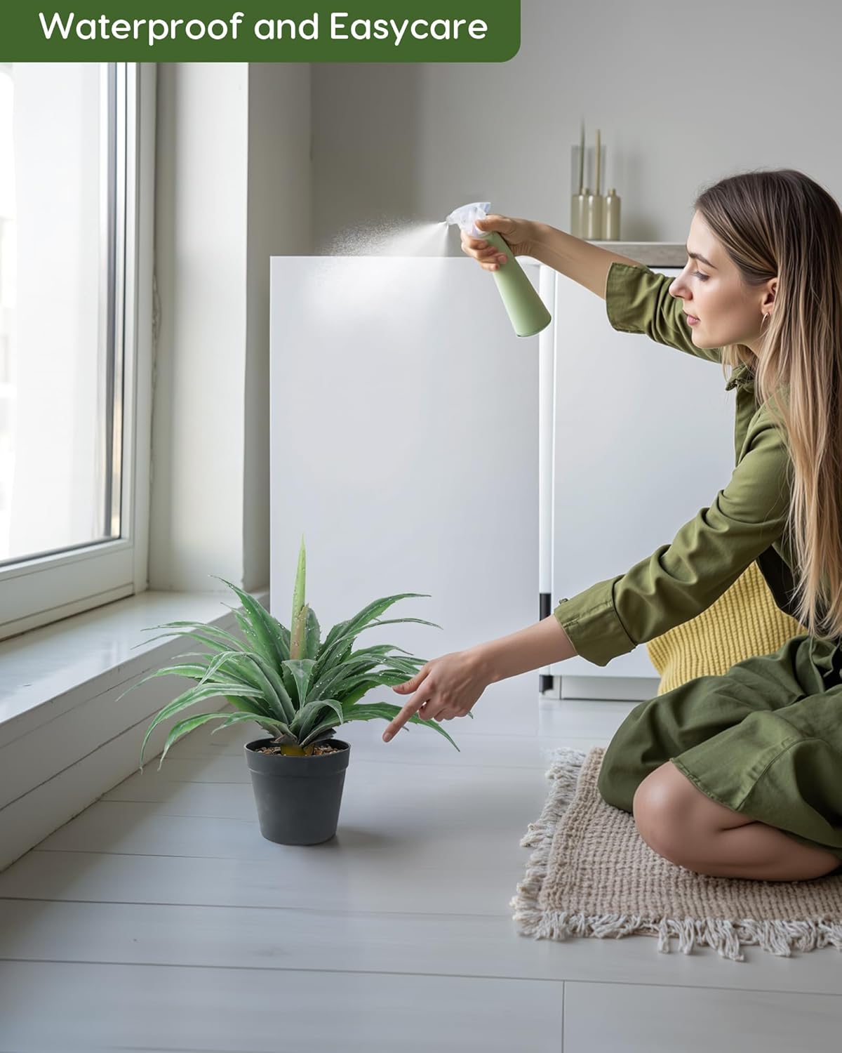 Velener Artificial Agave Plant in Black Pot with Real Stone Pebbles, Large Fake Agave Plants with Green Serrated Leaves, Faux Yucca for Indoor and Outdoor Decor-17 Inches Tall, 29 Leaves