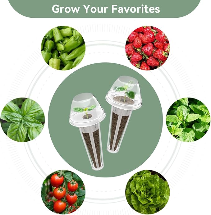 LYKOCLEAN 202pcs Hydroponic Pods Kit for Aerogarden and idoo, Grow Anything Kit with 50 Grow Sponges, 50 Grow Baskets, 50 Grow Domes, 50 Pod Labels, Compatible with Hydroponics Supplies for All