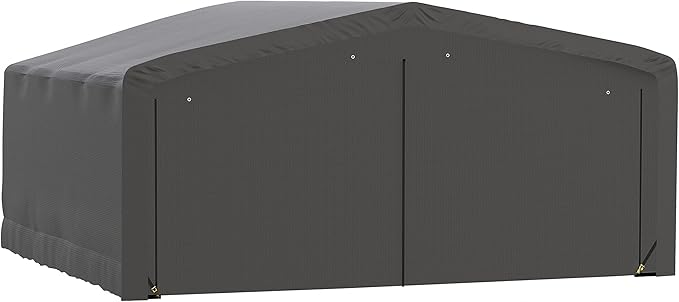 ShelterLogic ShelterTube Garage & Storage Shelter, 20' x 18' x 10' Heavy-Duty Steel Frame Wind and Snow-Load Rated Enclosure, Gray