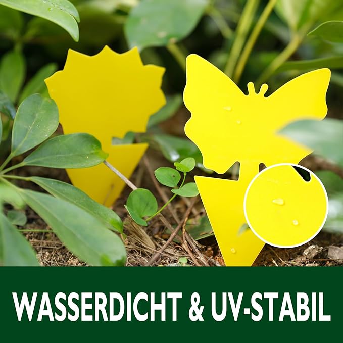 Garsum Fruit Fly Trap 18 Pcs Yellow Sticky Fungus Gnat Killer for Indoor and Outdoor Plant Insect Catcher for White Flies,Mosquitos,Fungus Gnats,Flying Insects