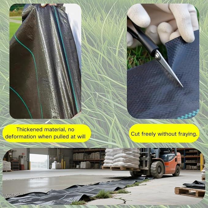 Weed Barrier Fabric Heavy Duty 6FT x 300FT - Premium Landscape Fabric for Weed Control, High Permeability for Agriculture, Gardening, Construction & Driveways