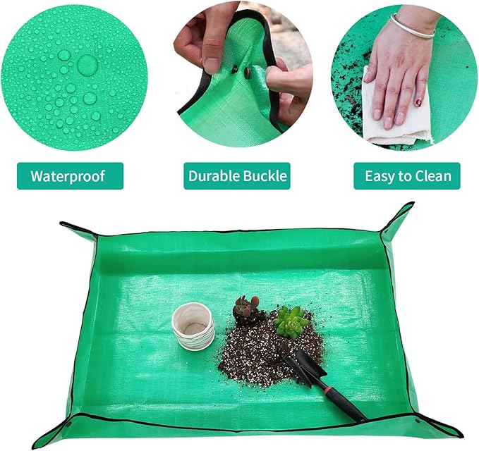 Repotting Mat for Indoor Plants, 29.5" X 39.4" Waterproof Succulent Potting Mat, Foldable Reusable Soil Change Mat Gardening Planting Mat - Gifts for Plant Lovers