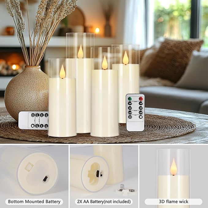 24-Pack A-Series Acrylic LED Flameless Candles with Remote Control - Perfect for Families, Parties, and Special Occasions