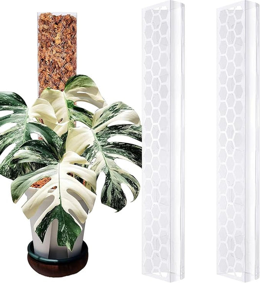 2 Pcs 17 Inch Plastic Moss Pole for Plants Monstera,Designed Specifically for Climbing Plants, Stackable Plant Support for Indoor Plants