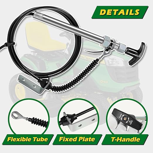 AM134404 Replace for John Deere Spout Control Input Cable, Chute Deflector Cable Fits JD 44 Inch Snow Blower on L 100 110 120 130 X 300 320 340 500 520 540 LA 100 110 120