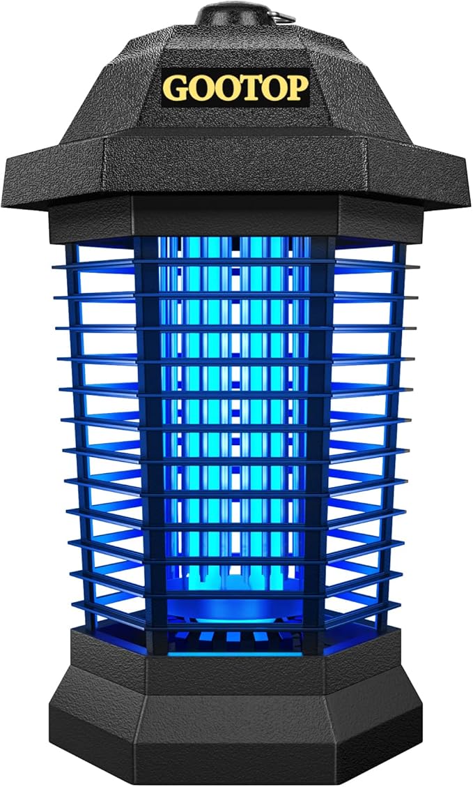 GOOTOP Bug Zapper Outdoor, Mosquito Zapper, 3 Prong Plug in Electric Fly Zapper, Mosquito Killer, Fly Traps, Flying Insects Zapper Indoor Outdoor 90-130V, 4200V, ABS Plastic Outer (Black)