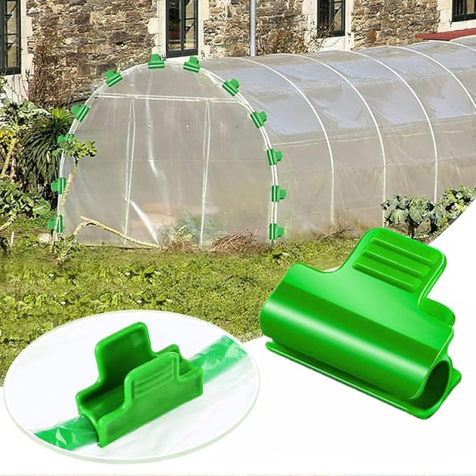 40pcs 19mm Greenhouse Clamps for 3/4 Inch (18-20mm) PVC Pipe Poles, Garden Support Frame Hoops, Grow Tunnel Plant Support Garden Stakes For Fixing Plant Plastic Sheeting, Film Row Cover Net