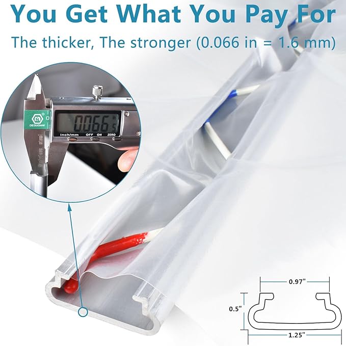 Greenhouse Spring Wire & Lock Channel 6.6 ft - PVC Coated Spring Wire & Aluminum U-Channel Bundle, Farmer Greenhouse Poly Film or Shade Cloth Attachment, 50 Mounting Screws Included [10 Pack]