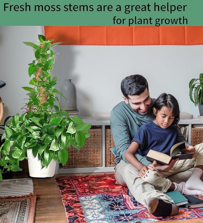 LEMGUBKP 55 Inch Moss Pole, Bendable Moss Pole for Plants Monstera, Moss Poles for Climbing Plants Indoor, Coir Plant Pole Sticks Support Stakes for Potted Plant