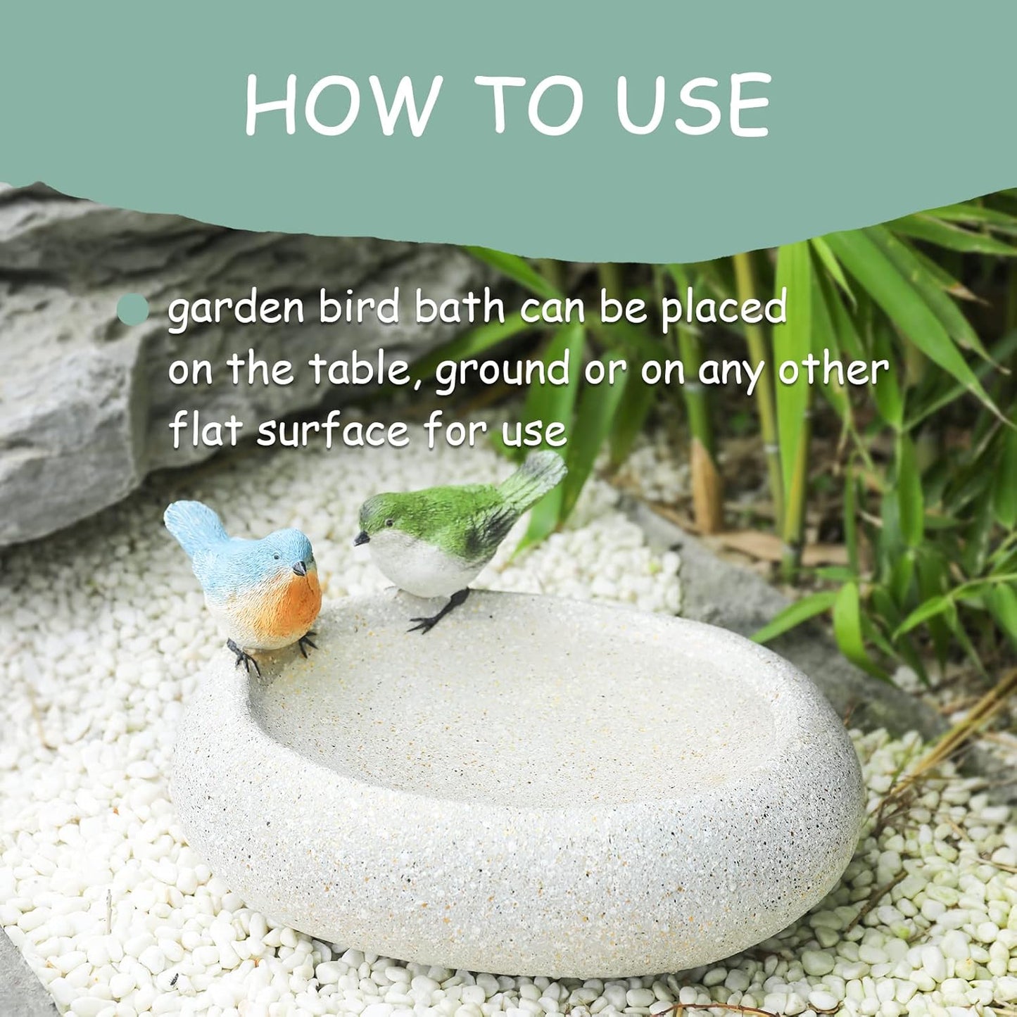 MUMTOP Bird Baths for Outdoors, Antique Outdoor Garden Bird Bath Resin Birdbath Bowl with Cute Birds Ornament for Outside Yard Table Decor