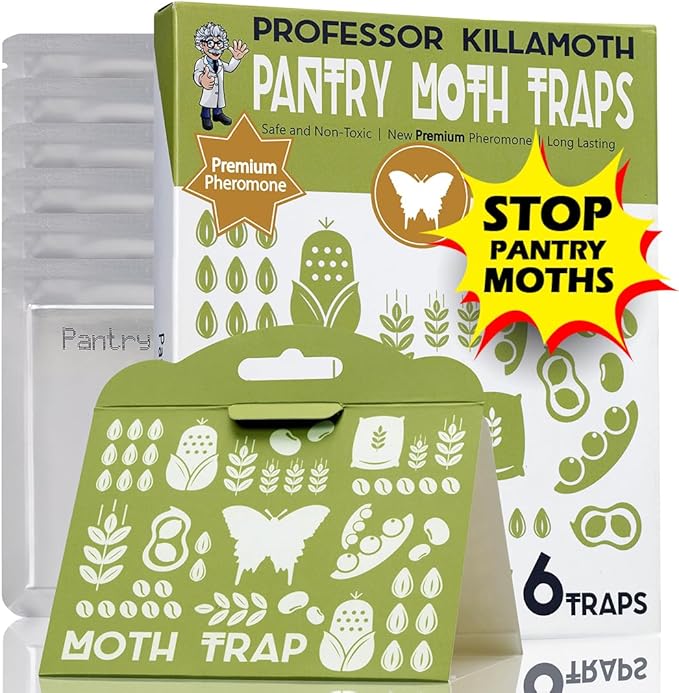 Pantry Moth Traps 6-Pack | Child and Pet Safe Pantry Protection | No Insecticides | Premium Attractant