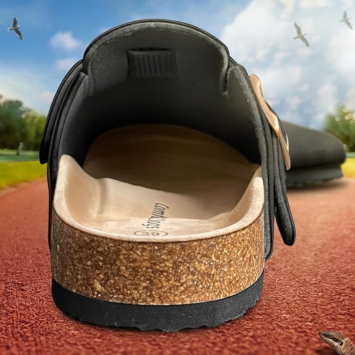 BULLIANT Comfort Clogs Slippers Sandals Nurse Work Shoes Unisex for Men Women with Cushioned Cork-Footbed