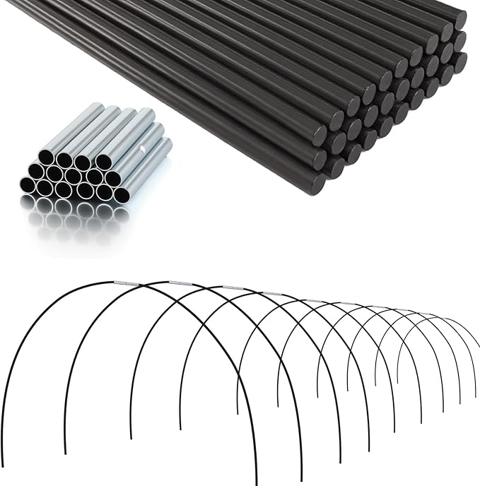 22Pcs Metal Garden Stake Connectors for 7mm Diameter Glassfiber, Plant Stake Connector for Glassfiber Plant Support Greenhouse Hoops Tent Rods(Inner Dia 7mm)