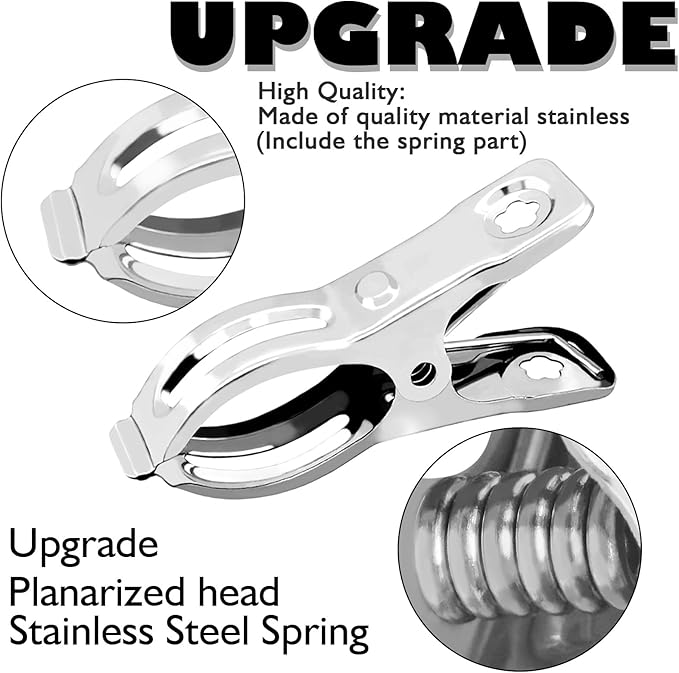 BESTEEL Upgraded 40 PCS Garden Clips, Greenhouse Clamps 100% Stainless Steel Heavy Duty Greenhuose Clips for Netting - Strong Grip to Hold Down Shade Cloth or Plant Cover on Garden Greenhouse Hoops