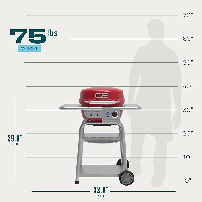 Bistro Pro Electric Grill & Griddle + Charcoal Mode, Red - 25302146