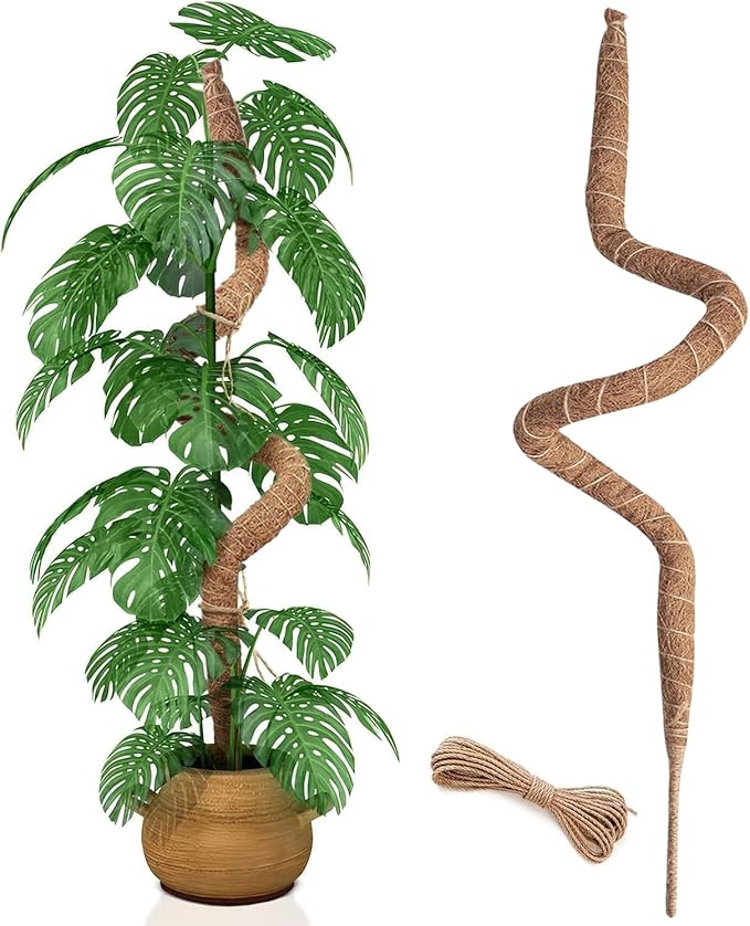 48 Inch Moss Pole, Bendable Moss Pole for Plants Monstera, Tall Moss Poles for Climbing Plants Indoor, Large Support, Garden Trellis Stick Stakes for Plants