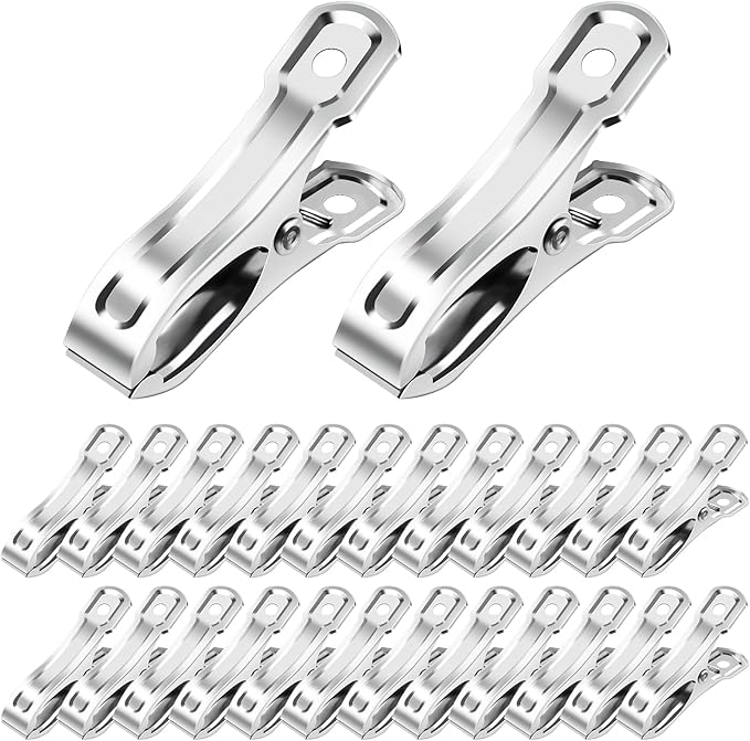 40 PCS Stainless Steel Garden Clips, Heavy Duty Greenhouse Clamps for Netting, Strong Grip to Secure Shade Cloth or Plant Cover on Garden or Greenhouse Hoops