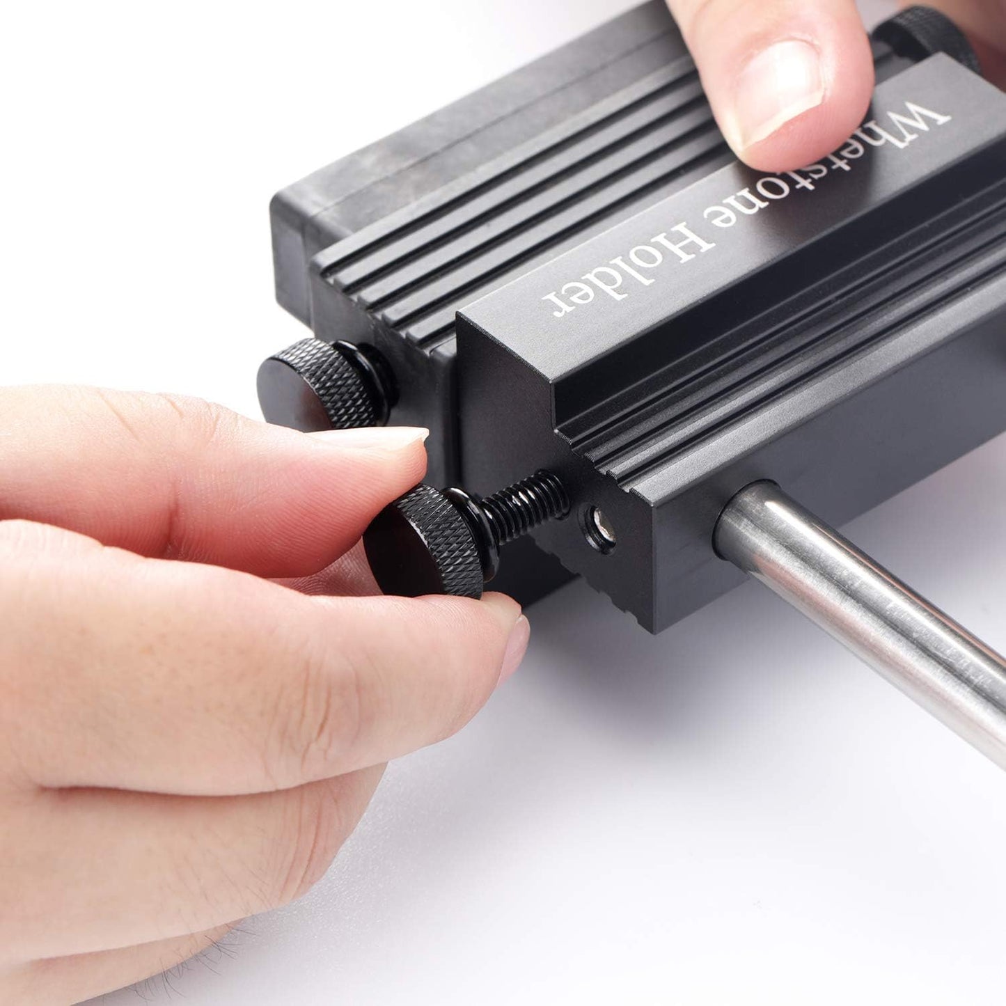 Professional Superfine Knife Sharpening Stone Set Sink Bridge Whetstone Holder, Adjustable Sharpening Stone Holder Knife Sharpeners Tool Kit for Kitchen Hunting (LONG HOLDER)